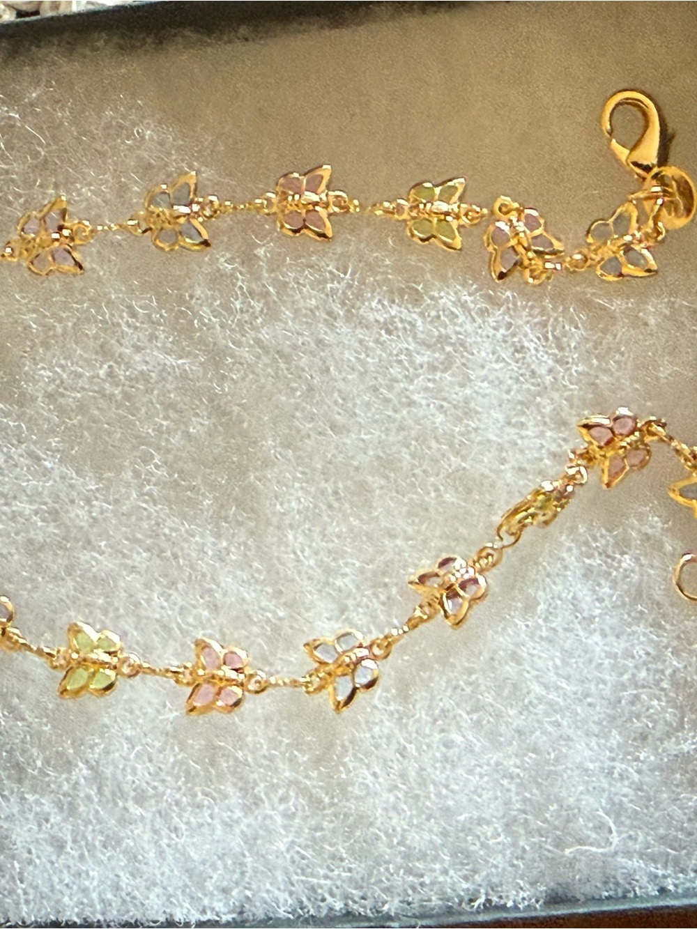 Gold tone Butterfly Ankle Bracelet